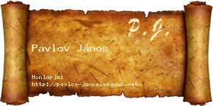 Pavlov János névjegykártya